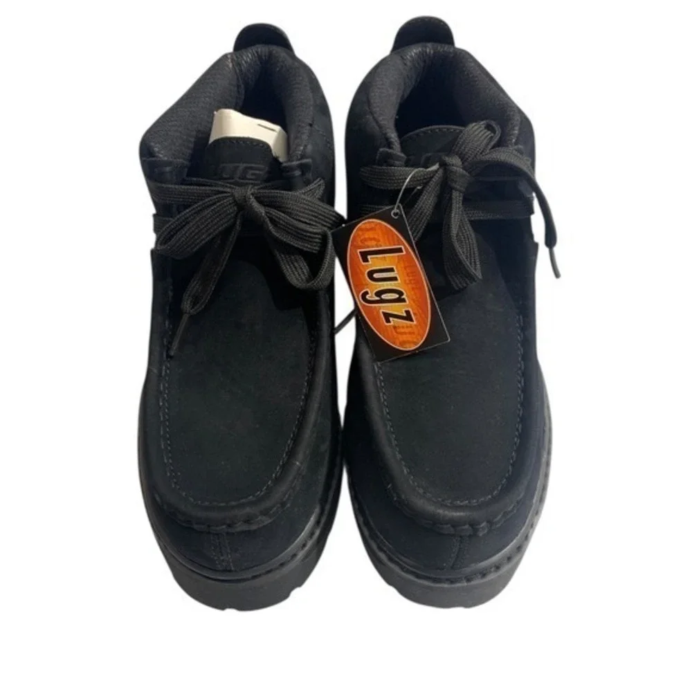 Lugz Black Suede‎ Chukka Boots Mens Lug Sole Lace Up Ankle Boots SZ 7.5
